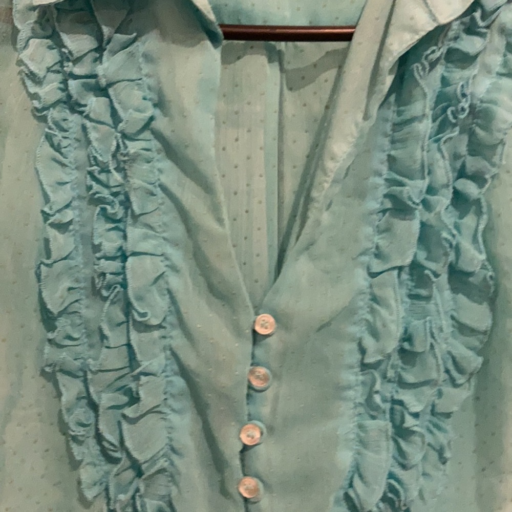 Ladies Ruffle Double-Breasted Blouse - Picture 6 of 10